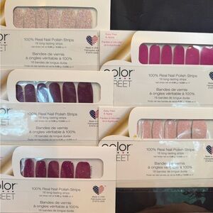 Color Street Glitter Nail Strips in Pink and Red Glitter